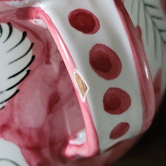 Vintage Made in Italy Pitcher with Bull and Flowers, Hand-Painted *Chips - Picture 7 of 10